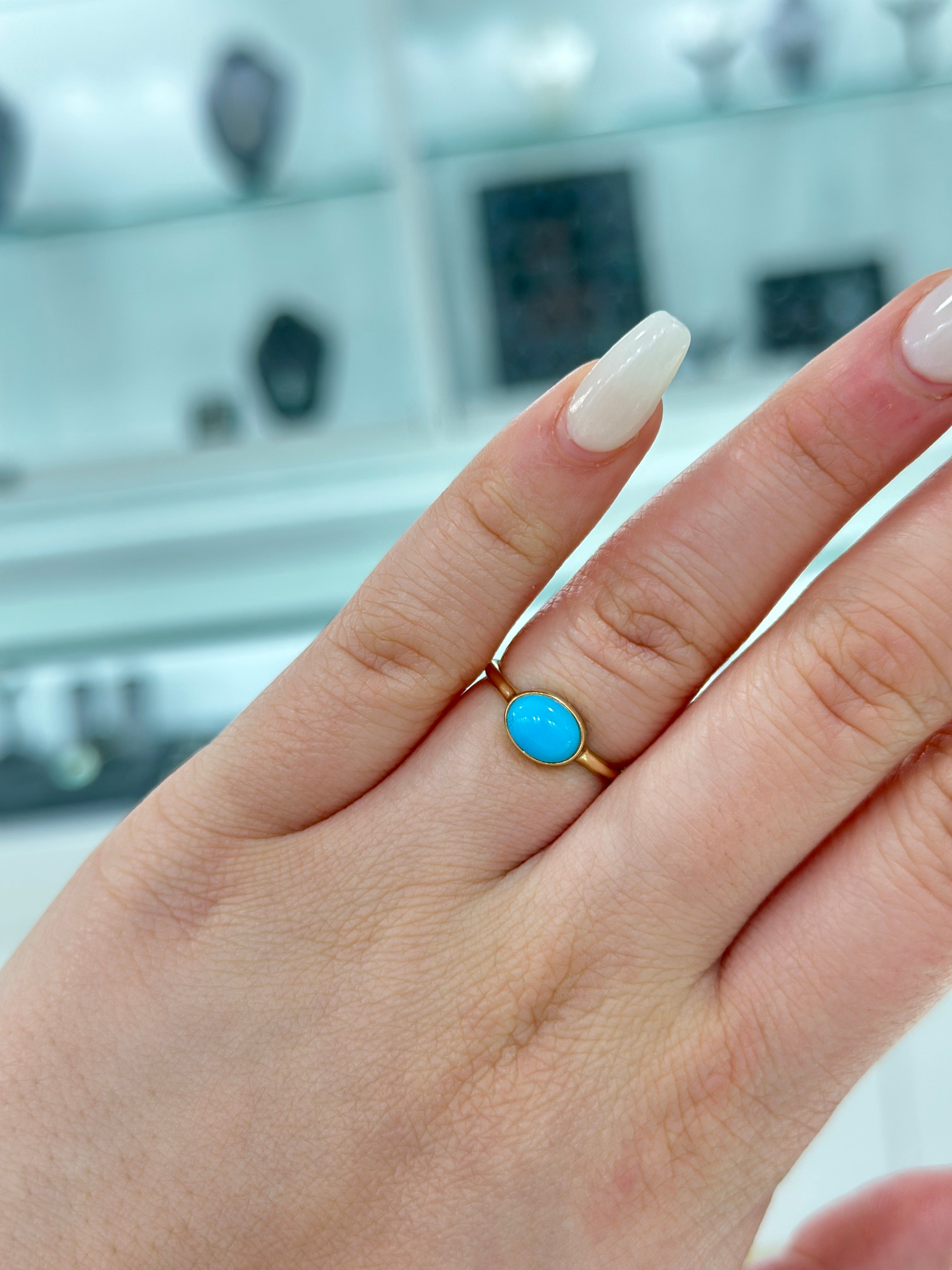 Tide 9ct Yellow Gold Arizona Turquoise Ring – The Classic Jewellers