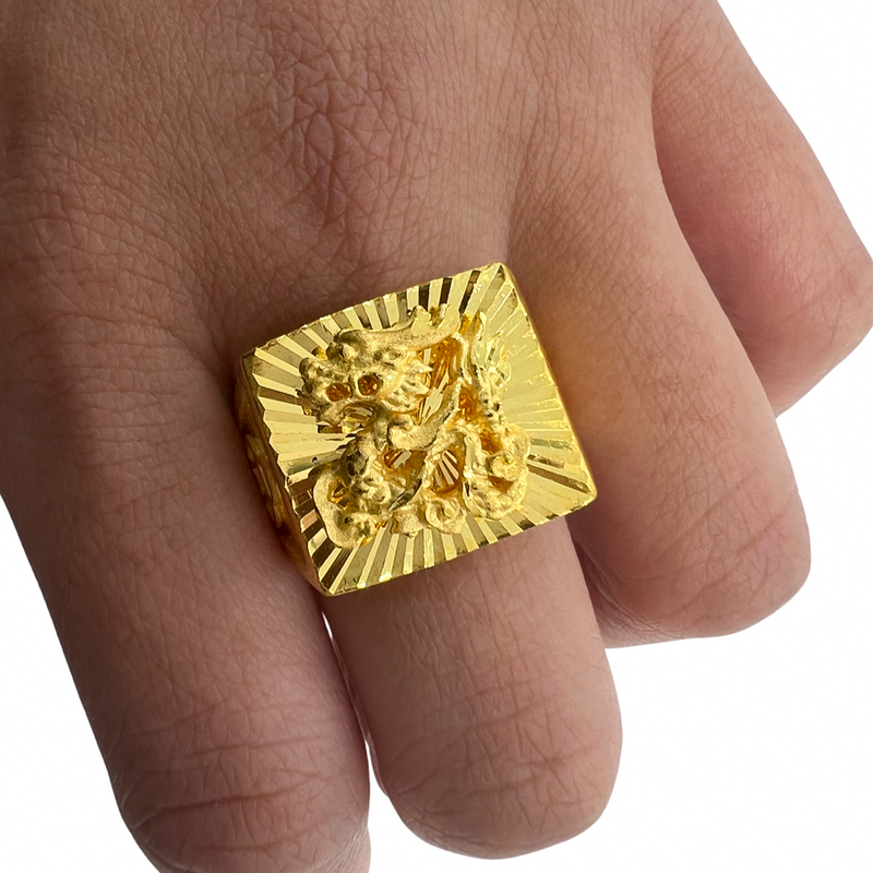Majestic Golden Dragon Ring | 24k Gold