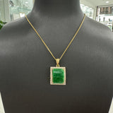 Square Pendant | 18ct Burmese Jade Diamond Pendant