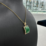 Square Pendant | 18ct Burmese Jade Diamond Pendant