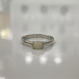 Mossy | Solid White Opal Silver Ring