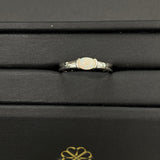 Mossy | Solid White Opal Silver Ring