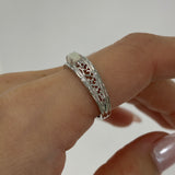 Manila | Solid White Opal Silver Ring