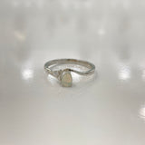 Fyla | Solid White Opal Silver Ring