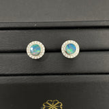 Kiki | Doublet Opal Silver CZ Stud Earring