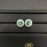 Kiki | Doublet Opal Silver CZ Stud Earring