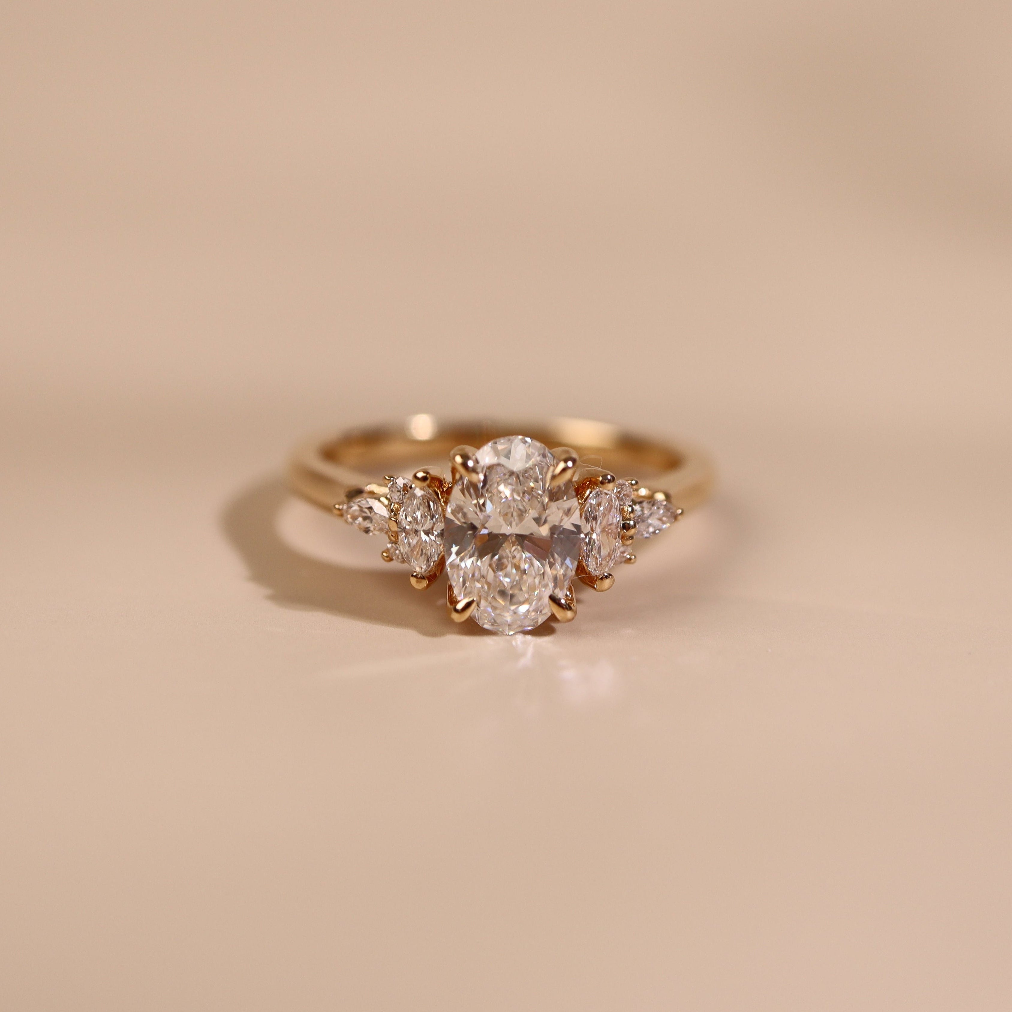 QUINN | 1.22ct Oval with Accent Diamonds - Ready To Ship - The Classic Jewellers