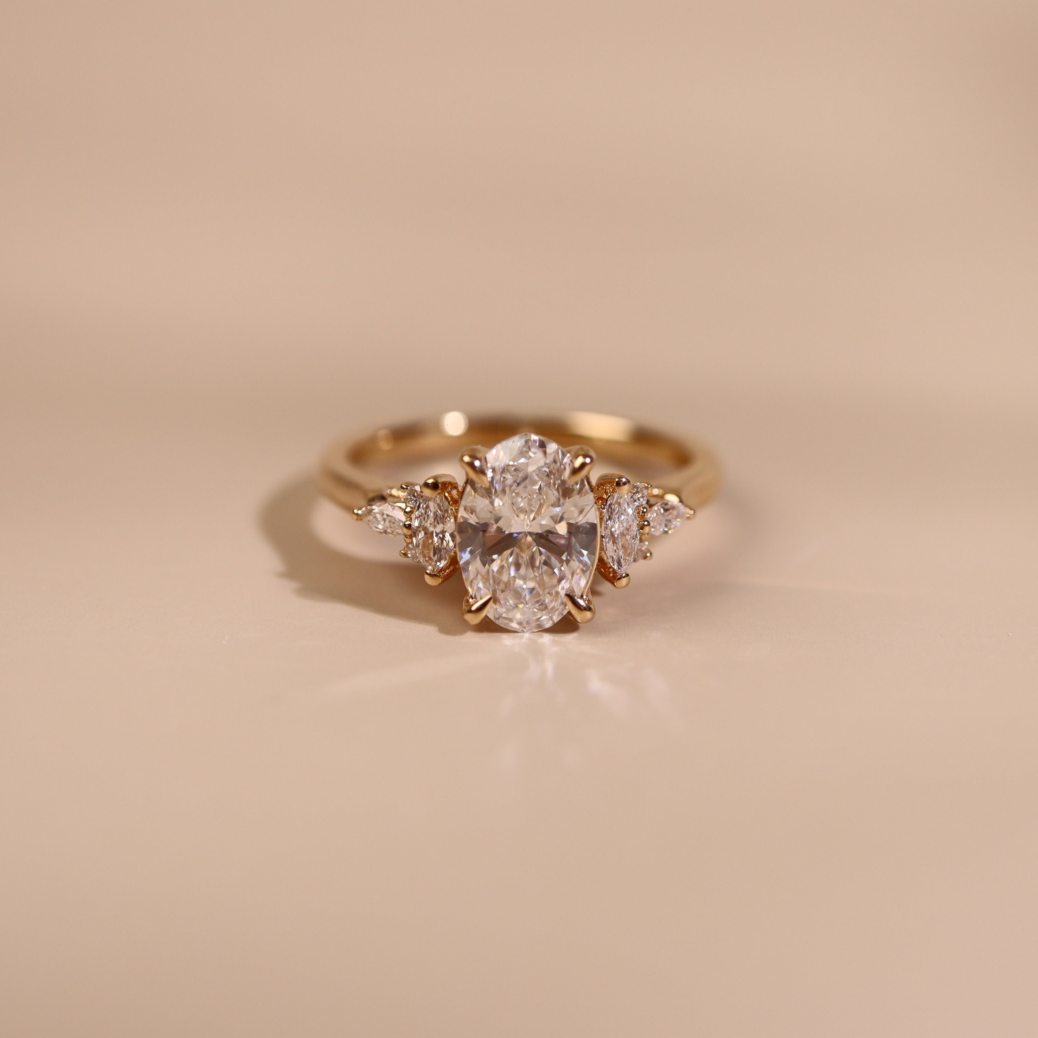 QUINN | 1.50ct Oval with Accent Diamonds - Ready To Ship - The Classic Jewellers