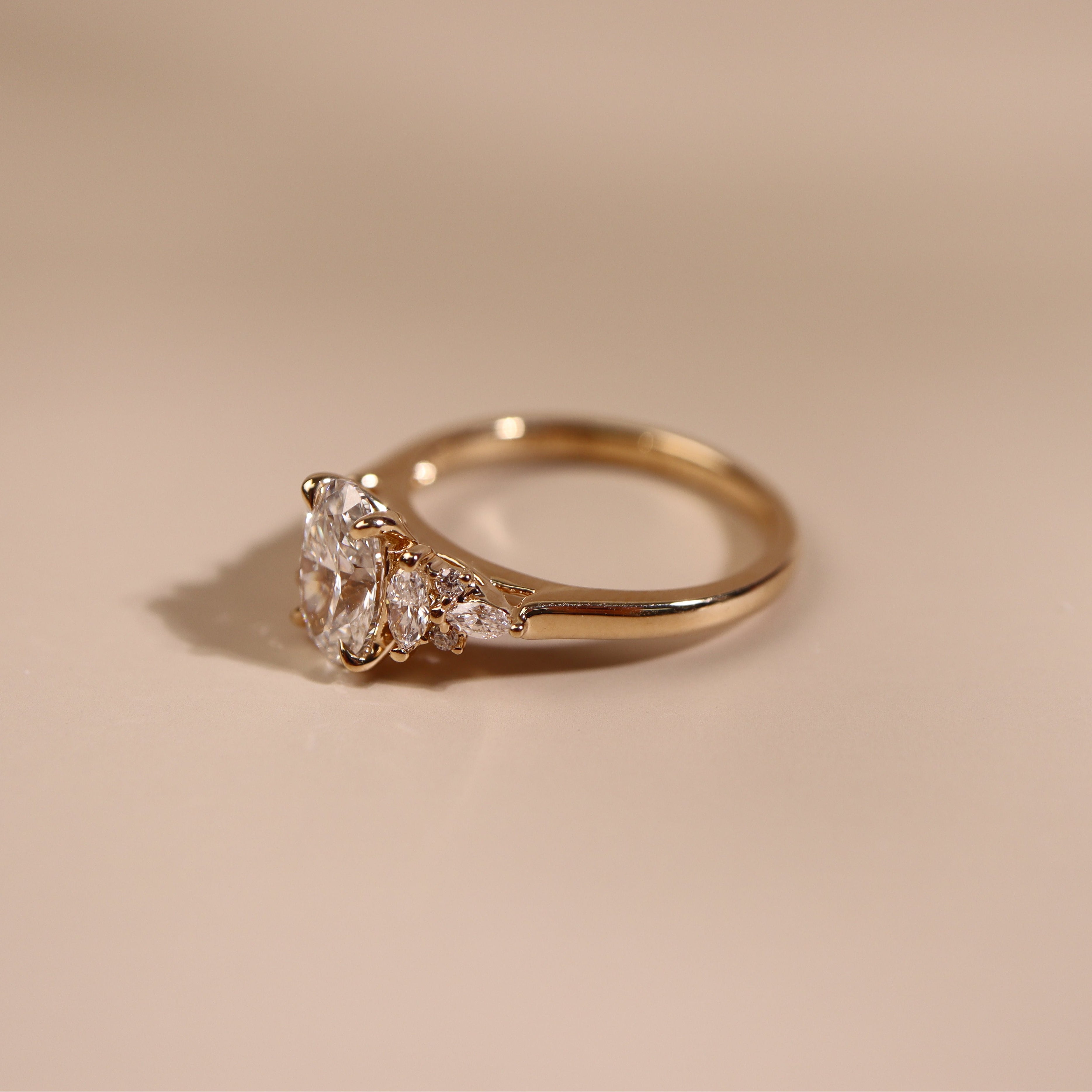 QUINN | 1.50ct Oval with Accent Diamonds - Ready To Ship - The Classic Jewellers