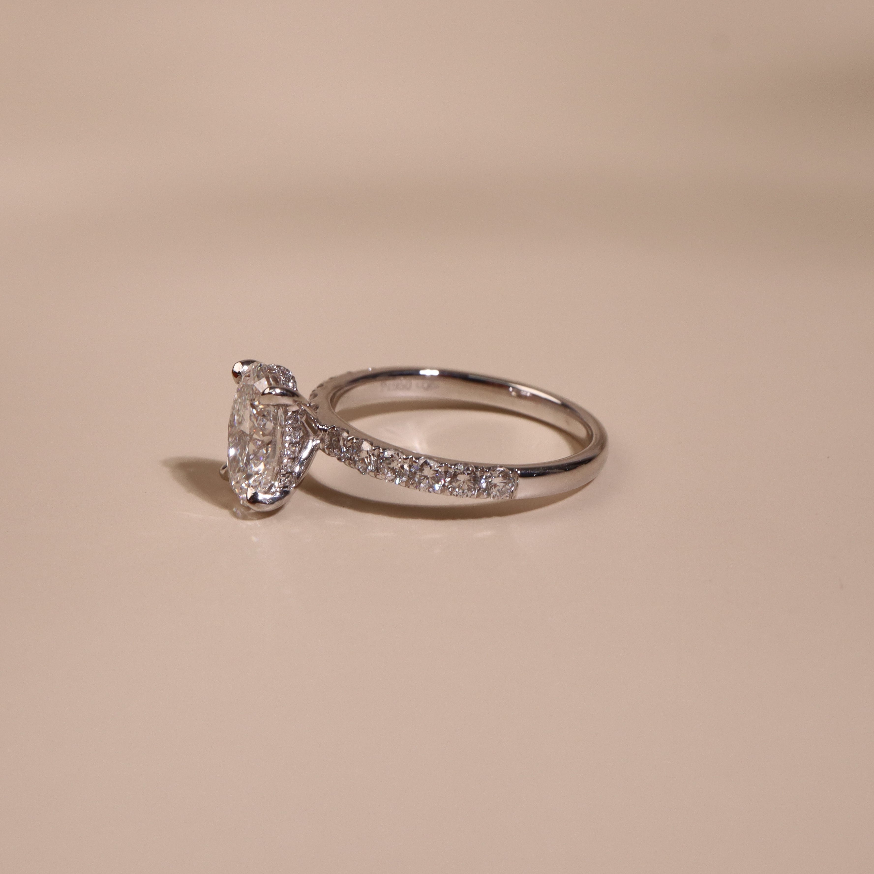 ADA | 1.5ct Oval with Hidden Halo and Accent Diamonds- Ready To Ship - The Classic Jewellers