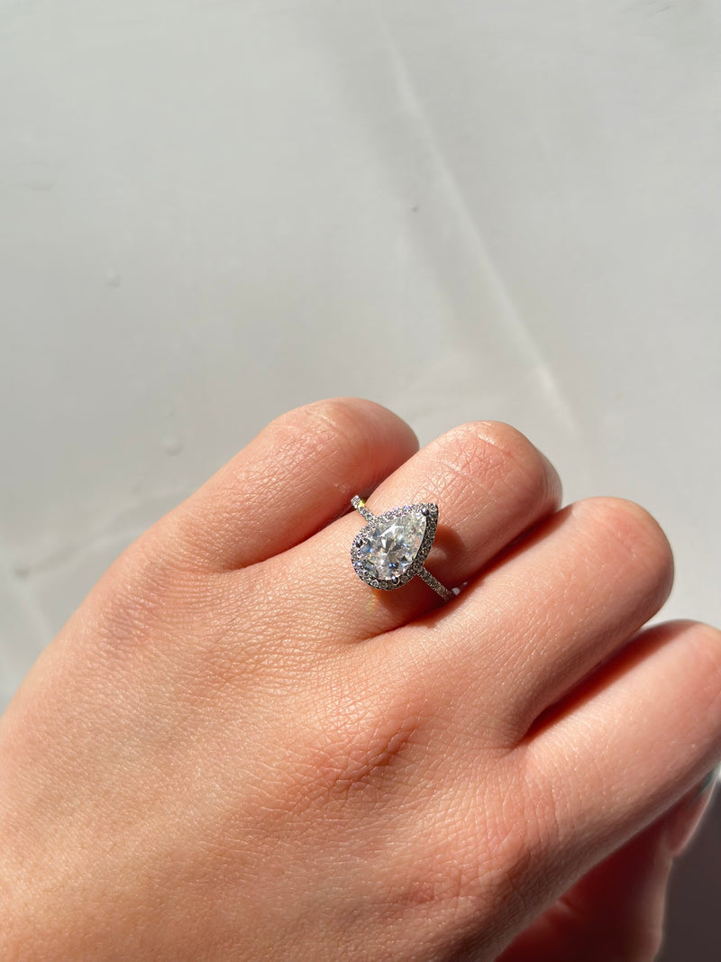 Aurora | Pear Cut Moissanite Engagement Ring - The Classic Jewellers