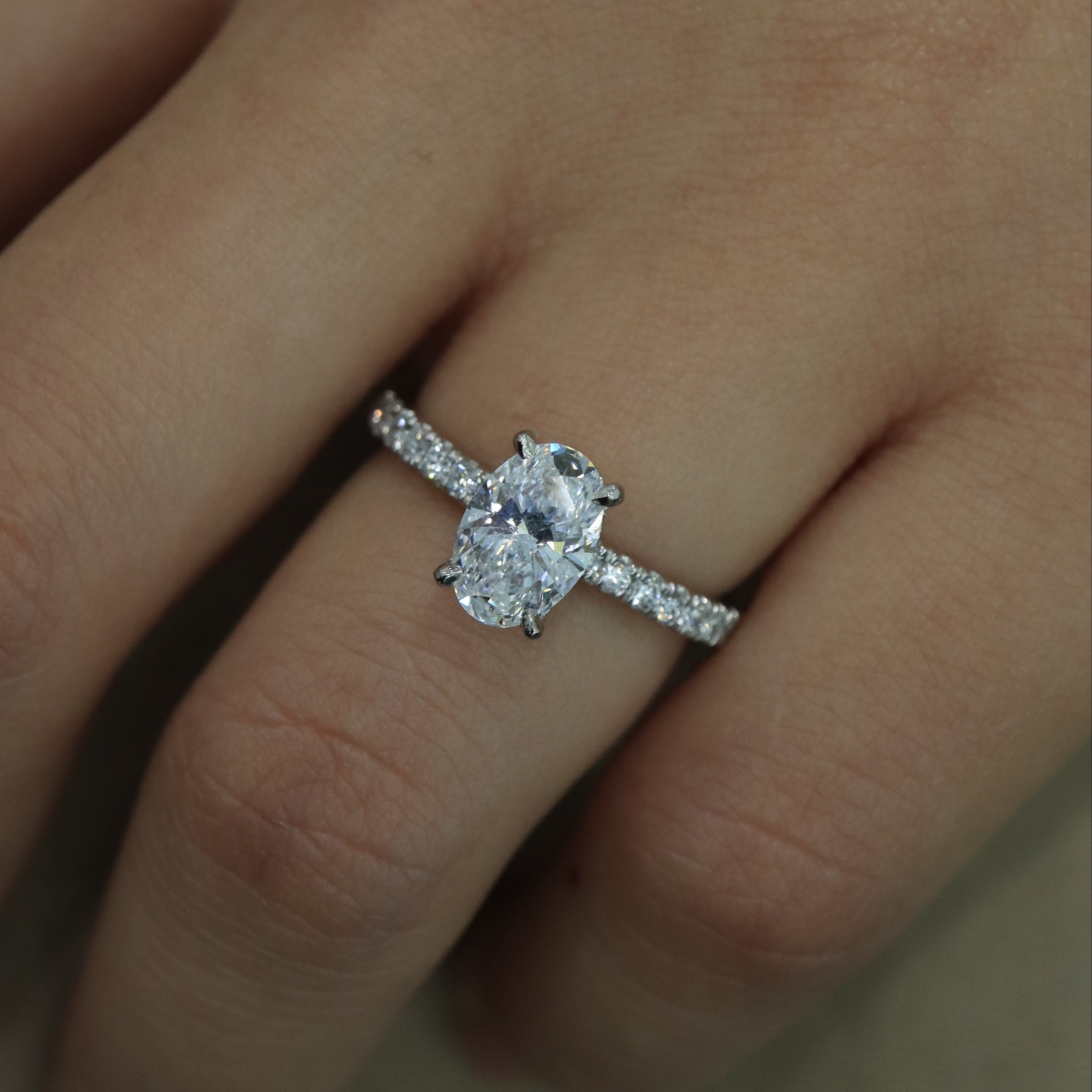ADA | 1.5ct Oval with Hidden Halo and Accent- Ready To Ship&nbsp; - The Classic Jewellers