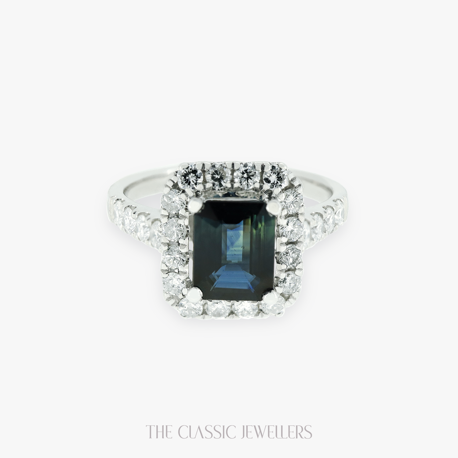 Kaila | 18k WG Natural Parti Sapphire and Diamond Ring