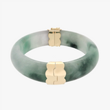 Ken | 9K Yellow Gold Clasp Jade Bangle