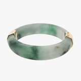 Ken | 9K Yellow Gold Clasp Jade Bangle