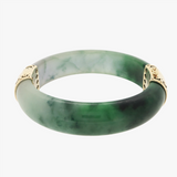 Kita | 9K Yellow Gold Clasp Jade Bangle