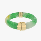 Mahal | 9K Yellow Gold Clasp Jade Bangle