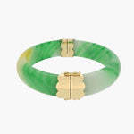 Mahal | 9K Yellow Gold Clasp Jade Bangle