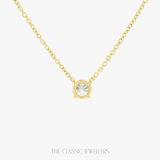 Melia | 14K Yellow Gold Petite Round Dia Necklace