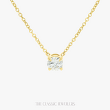 Melia | 14K Yellow Gold Petite Round Dia Necklace