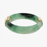 Melon | 9K Yellow Gold Clasp Jade Bangle