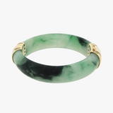 Melon | 9K Yellow Gold Clasp Jade Bangle