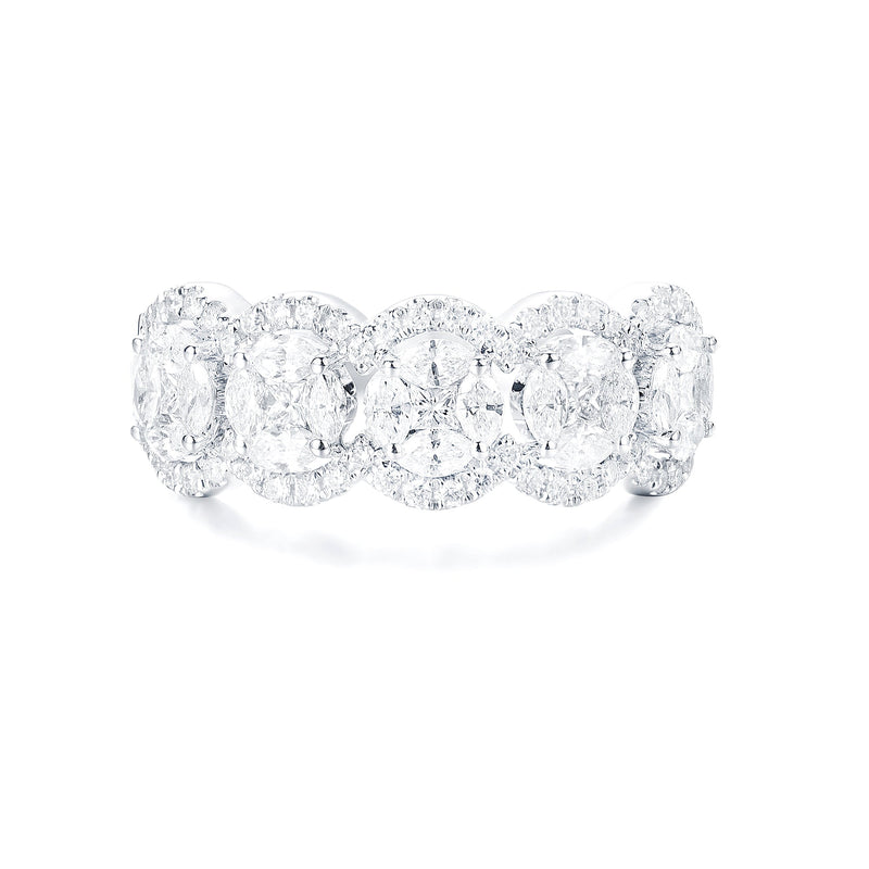 Cannes | Lab Grown Round Cut Halo Cluster Ring - The Classic Jewellers