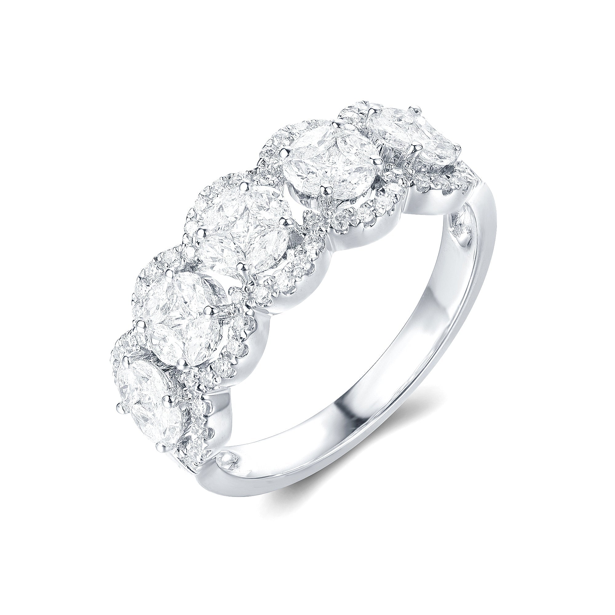 Cannes | Lab Grown Round Cut Halo Cluster Ring - The Classic Jewellers