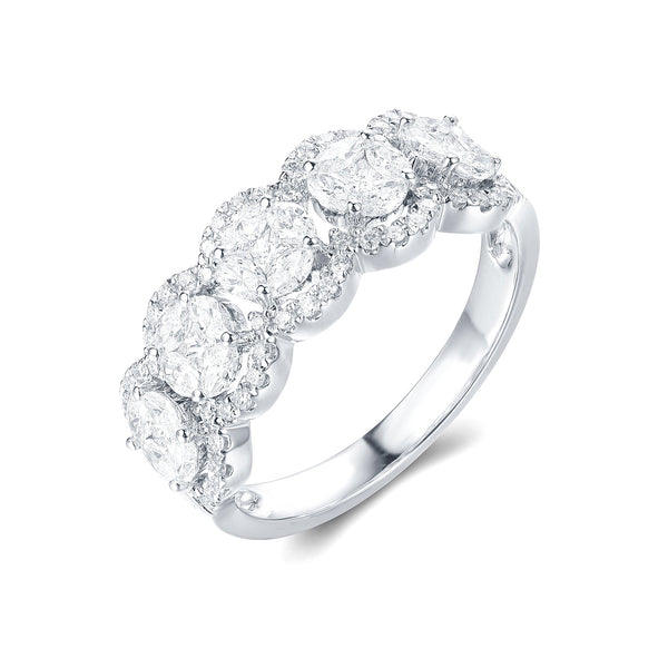 Cannes | Lab Grown Round Cut Halo Cluster Ring - The Classic Jewellers