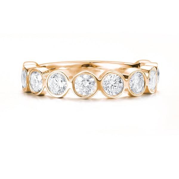 Audrey | Round Cut Bezel Set Diamond Wedding Band - The Classic Jewellers