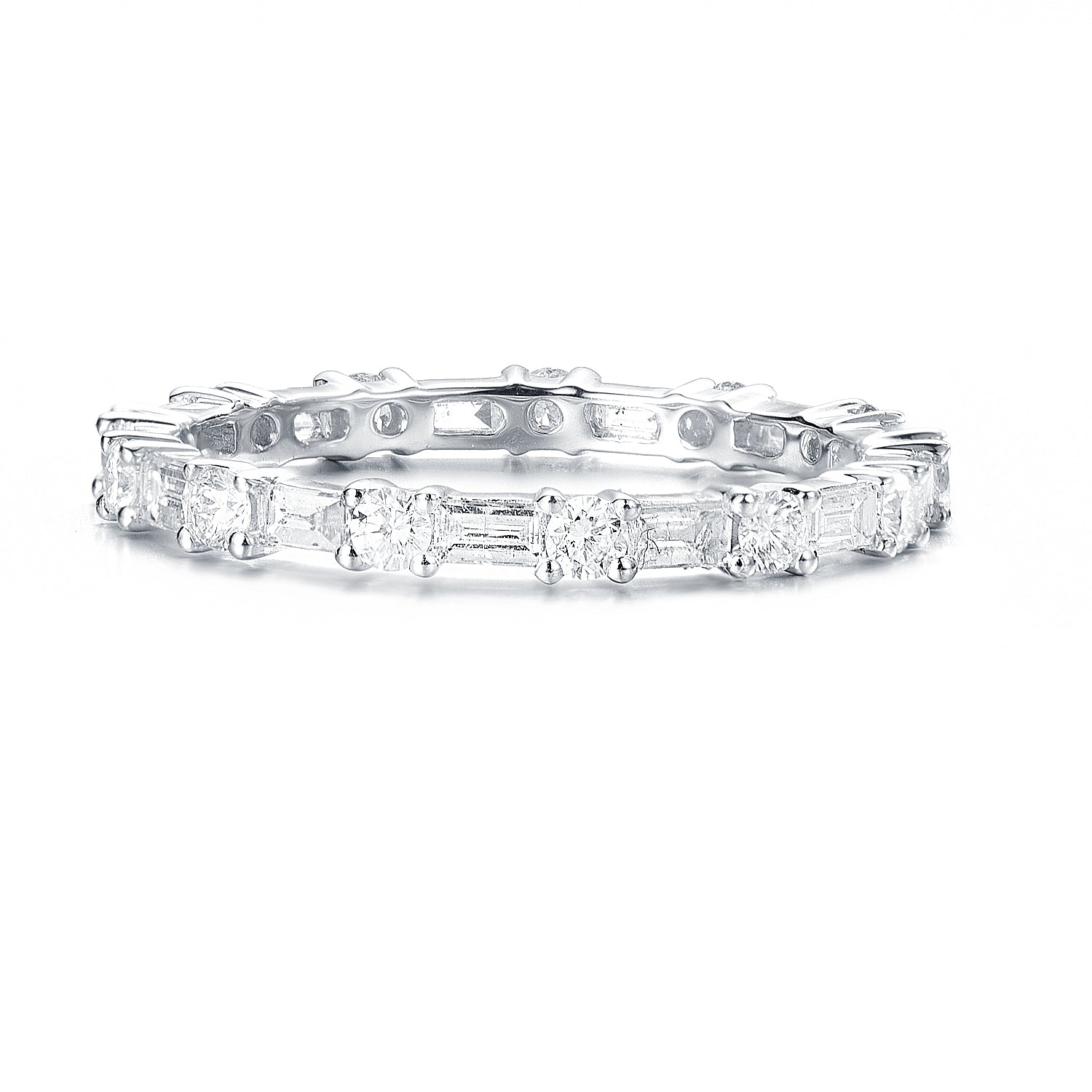 Lillian | Baguette and Round Diamond Wedding Band - The Classic Jewellers