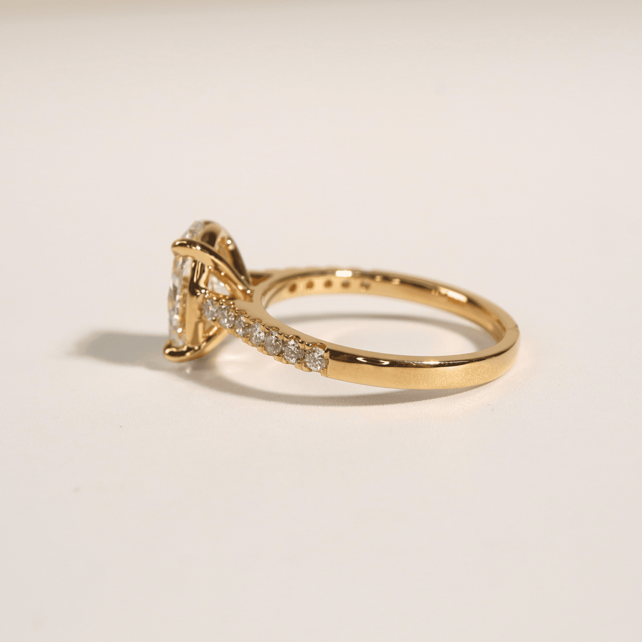 Holly | Oval Lab Diamond With Accent Diamonds - Ready to Ship