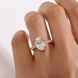 Holly | Oval Lab Diamond With Accent Diamonds - Ready to Ship