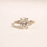 Holly | Oval Lab Diamond With Accent Diamonds - Ready to Ship