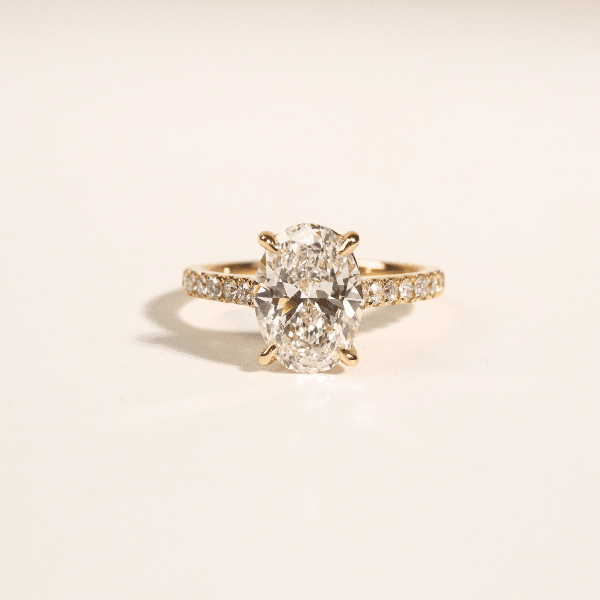 Holly | Oval Lab Diamond With Accent Diamonds - Ready to Ship
