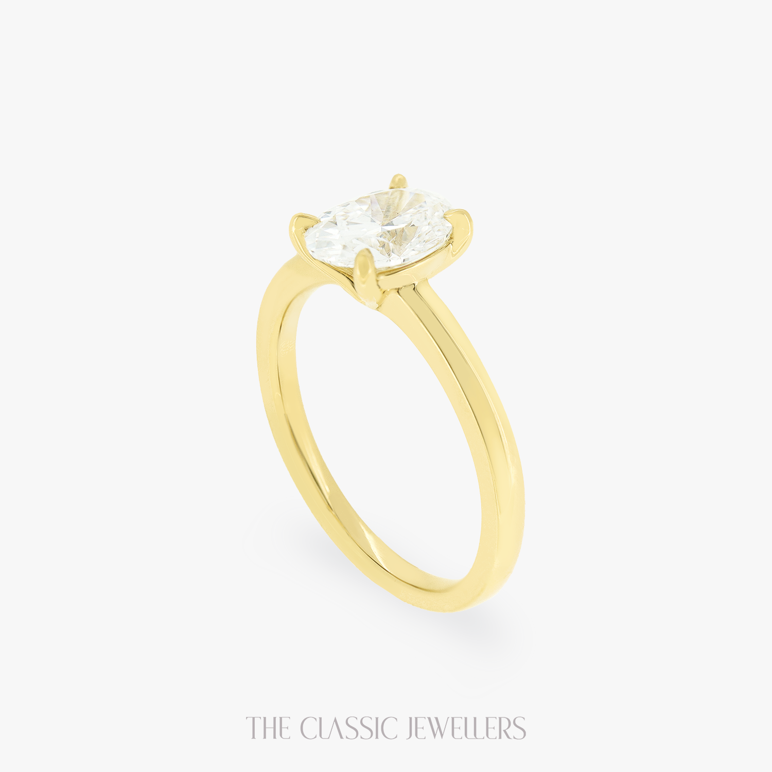 ROSALIE | 18K Yellow Gold 1ct Lab Oval Engagement Ring