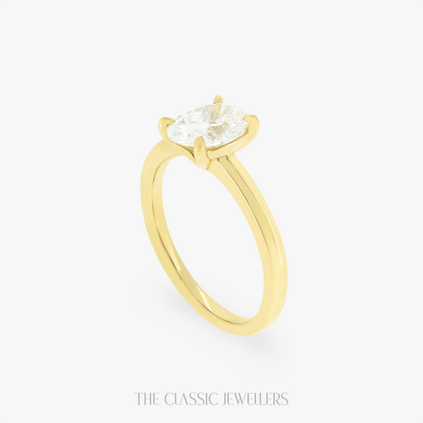 ROSALIE | 18K Yellow Gold 1ct Lab Oval Engagement Ring