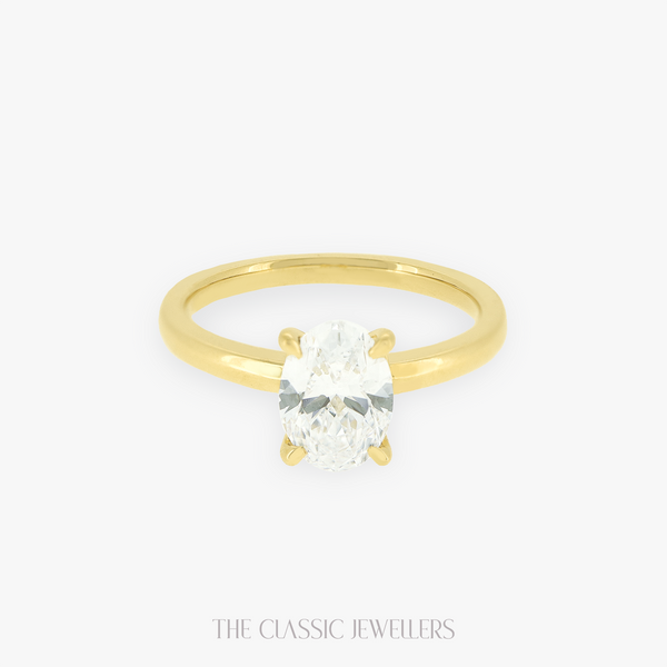 ROSALIE | 18K Yellow Gold 1ct Lab Oval Engagement Ring