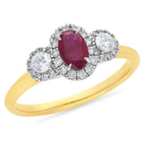 Rue | 9K Natural Ruby and Diamond Ring