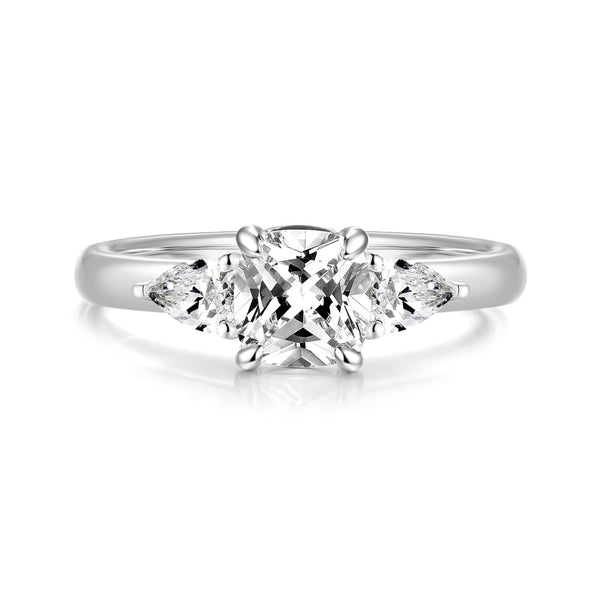 Nora | 1CT Asscher cut Trilogy Engagement Ring