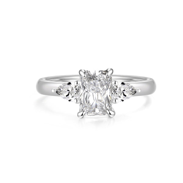 Marianne | 1CT Radiant cut Trilogy Engagement Ring