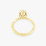 THALIA | 18K Yellow Gold 2.5ct Oval Diamond Tulip Engagement Ring with Hidden Halo