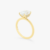 THALIA | 18K Yellow Gold 2.5ct Oval Diamond Tulip Engagement Ring with Hidden Halo