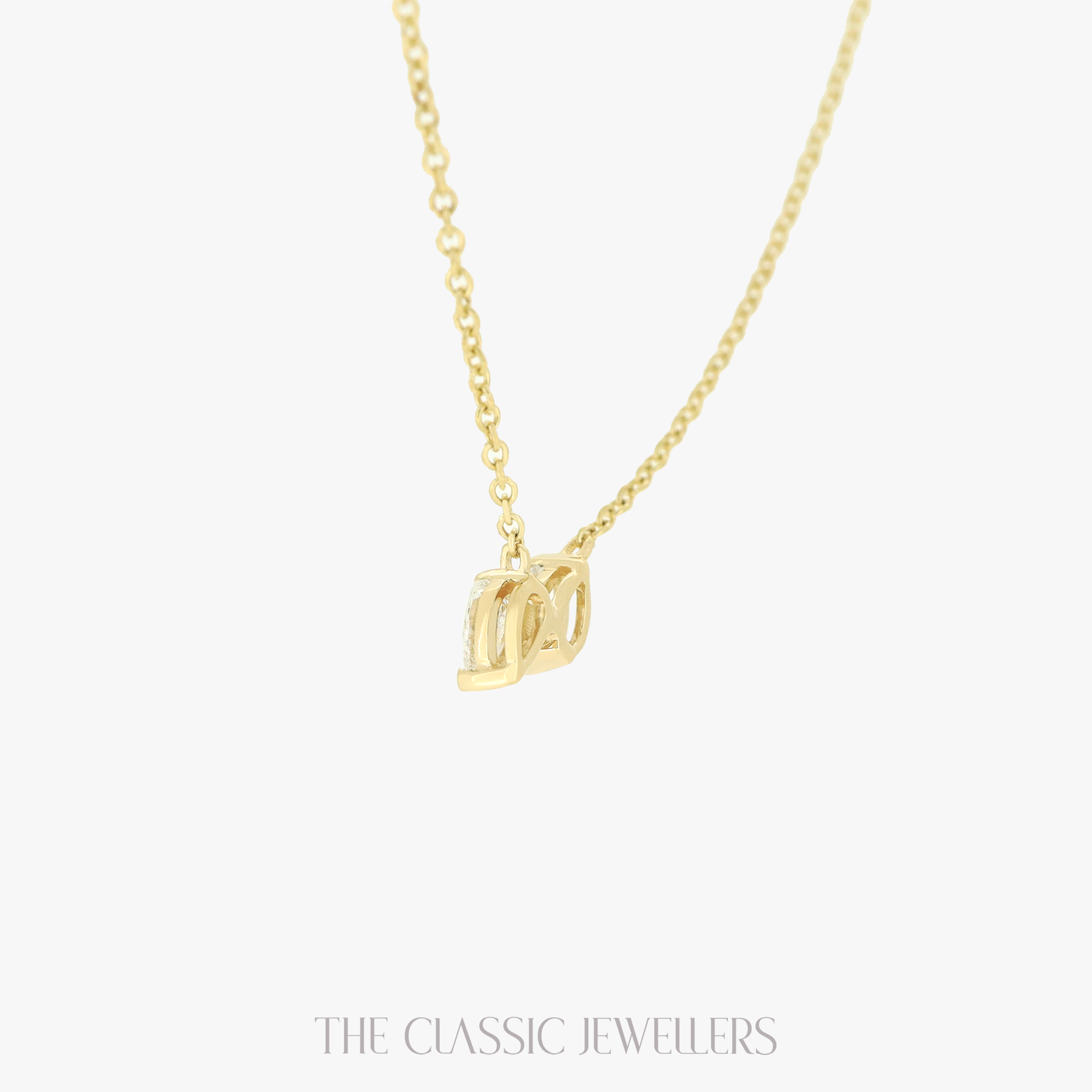 Amellia | 14K Yellow Gold Petite Twin Pear Necklace