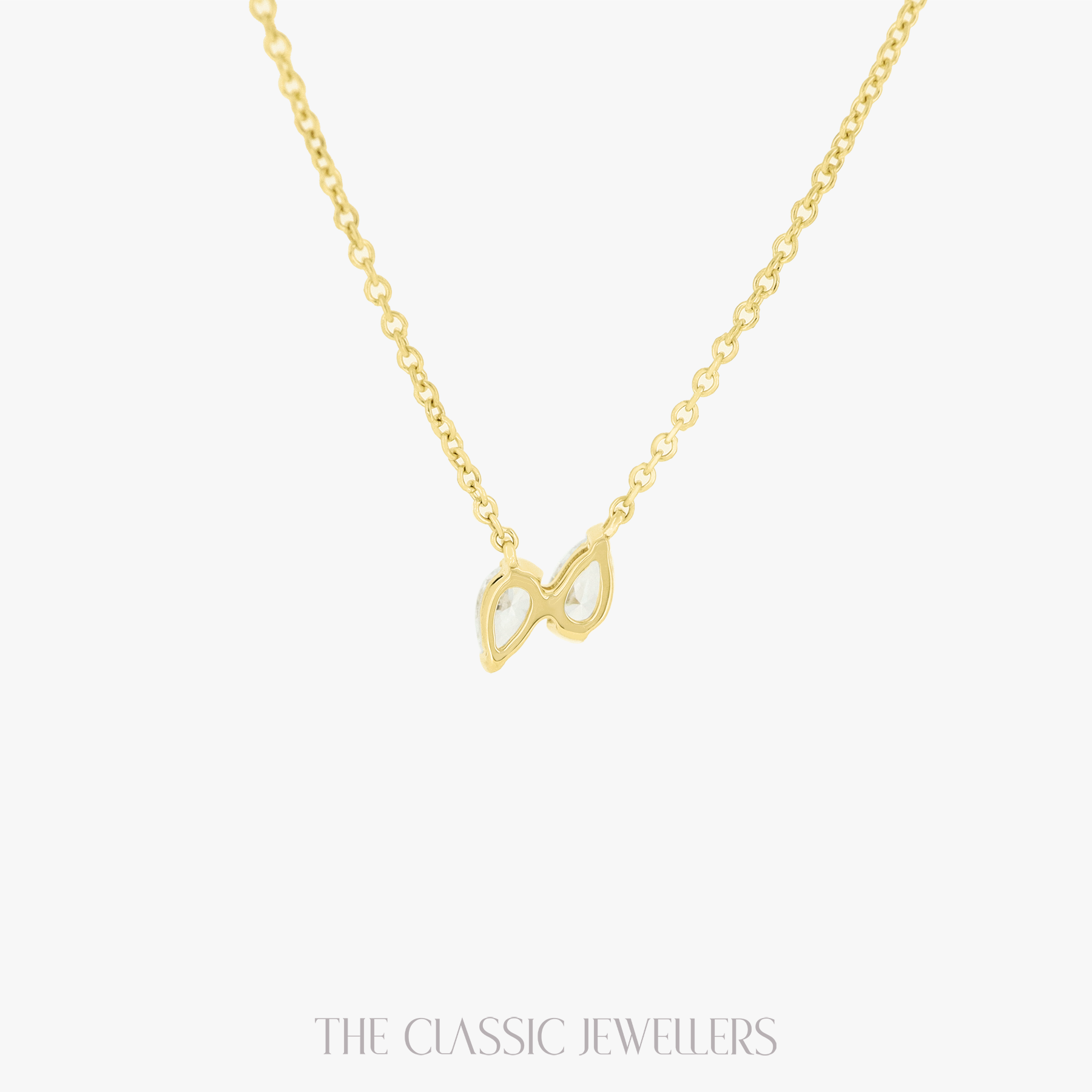 Amellia | 14K Yellow Gold Petite Twin Pear Necklace