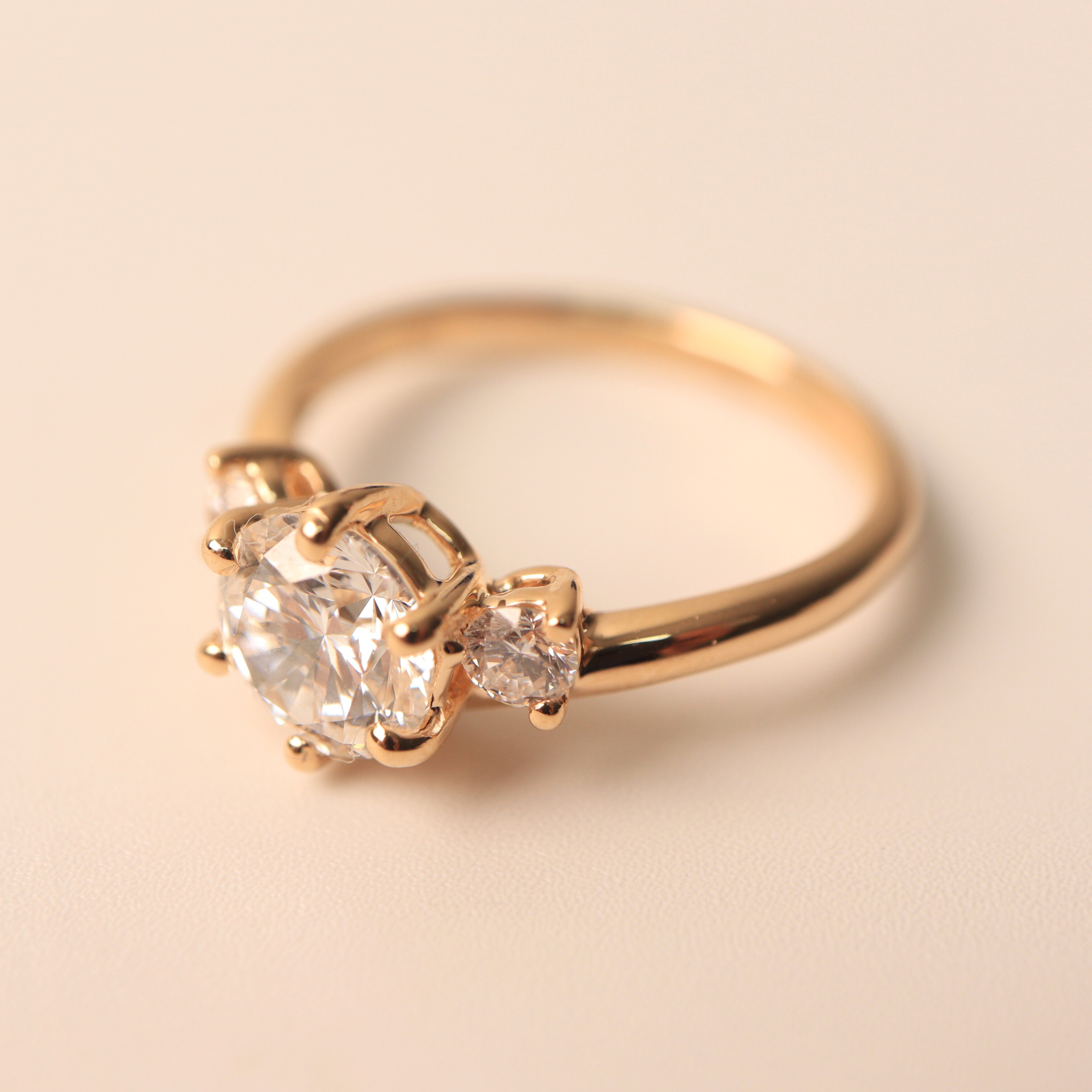SERENE | 1.2ct Round Trilogy Ring- Ready to Ship - The Classic Jewellers