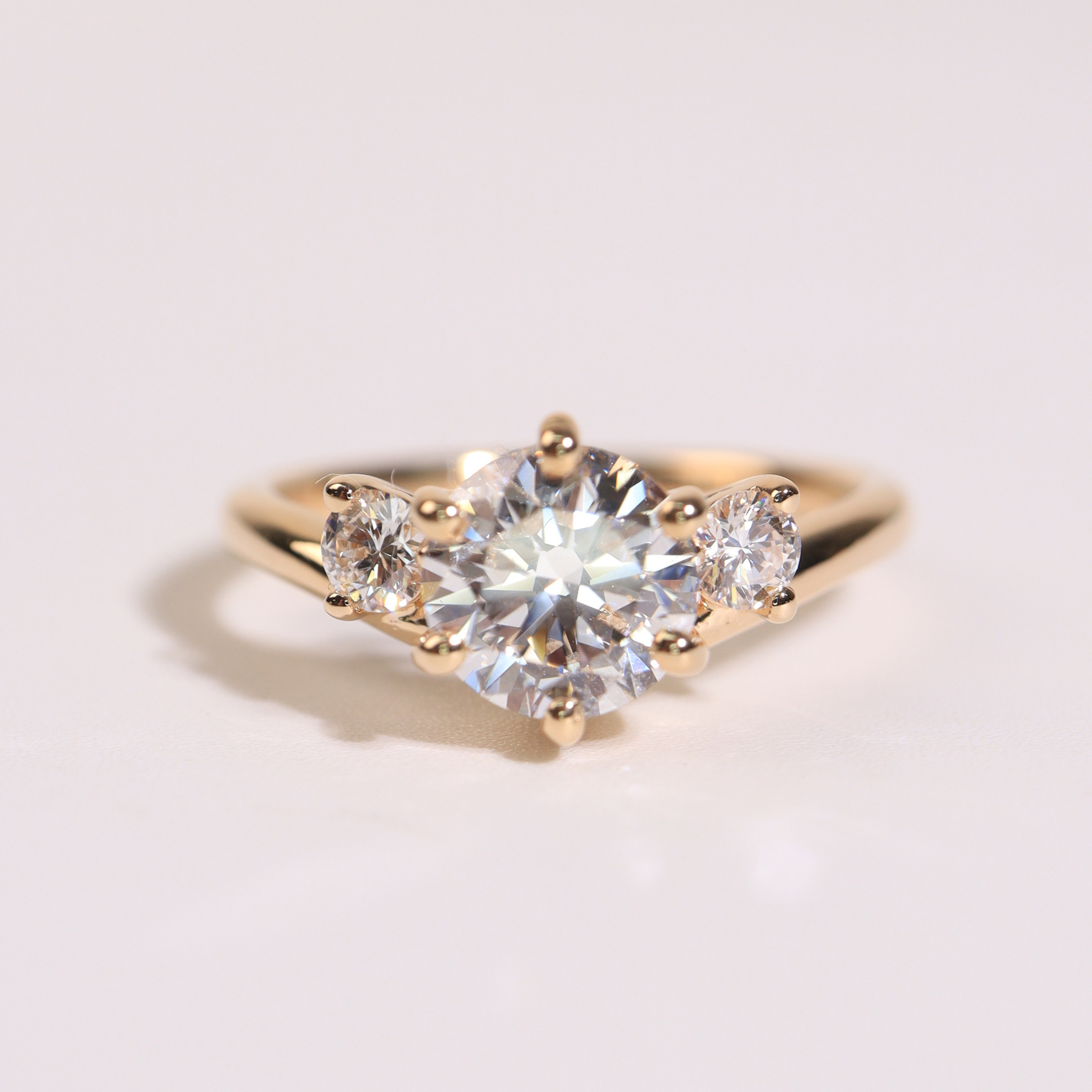SERENE | 1.2ct Round Trilogy Ring- Ready to Ship - The Classic Jewellers