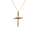 18ct Yellow Gold Nail Cross with 28 Round Diamonds