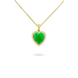 Heart Pendant | 18ct Yellow Gold Burmese Jade Diamond Pendant