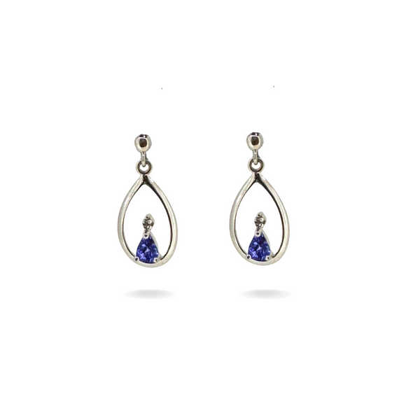 Polly | 9ct White Gold Tanzanite Stud Earrings
